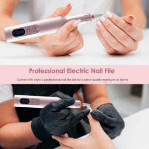 Snoerloze elektrische nagelboor - professionele manicureset met 12 boren & draadloos opladen - Vesfy - Afbeelding 3