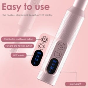 Snoerloze elektrische nagelboor - professionele manicureset met 12 boren & draadloos opladen - Vesfy - Afbeelding 7