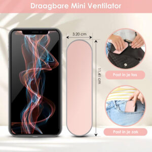 Miniventilator - Draagbare & Krachtige Handheld Ventilator met Lange Batterijlevensduur & Oplaadbaar via USB - Vesfy - Afbeelding 4